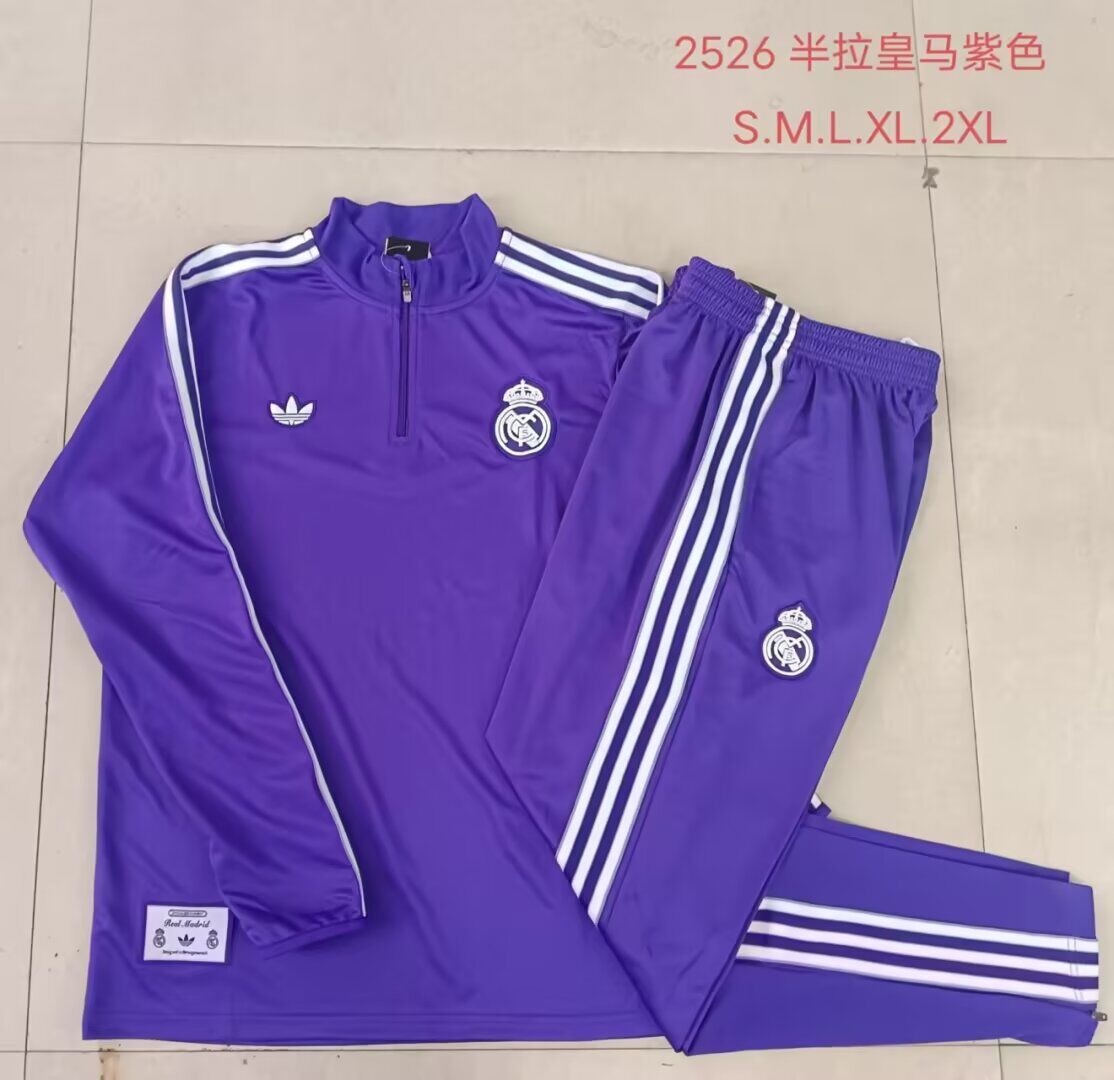 AAA Quality Real Madrid 25/26 Retro Model Tracksuit-Purple/White